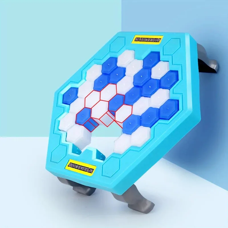 Arindolê Brinquedos Tabuleiro quebra gelo com blocos azuis e brancos Brinquedo Educativo