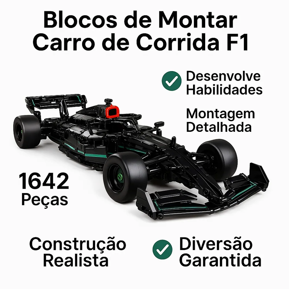 Blocos de Montar carro de corrida F1 1642 peças para crianças criativas