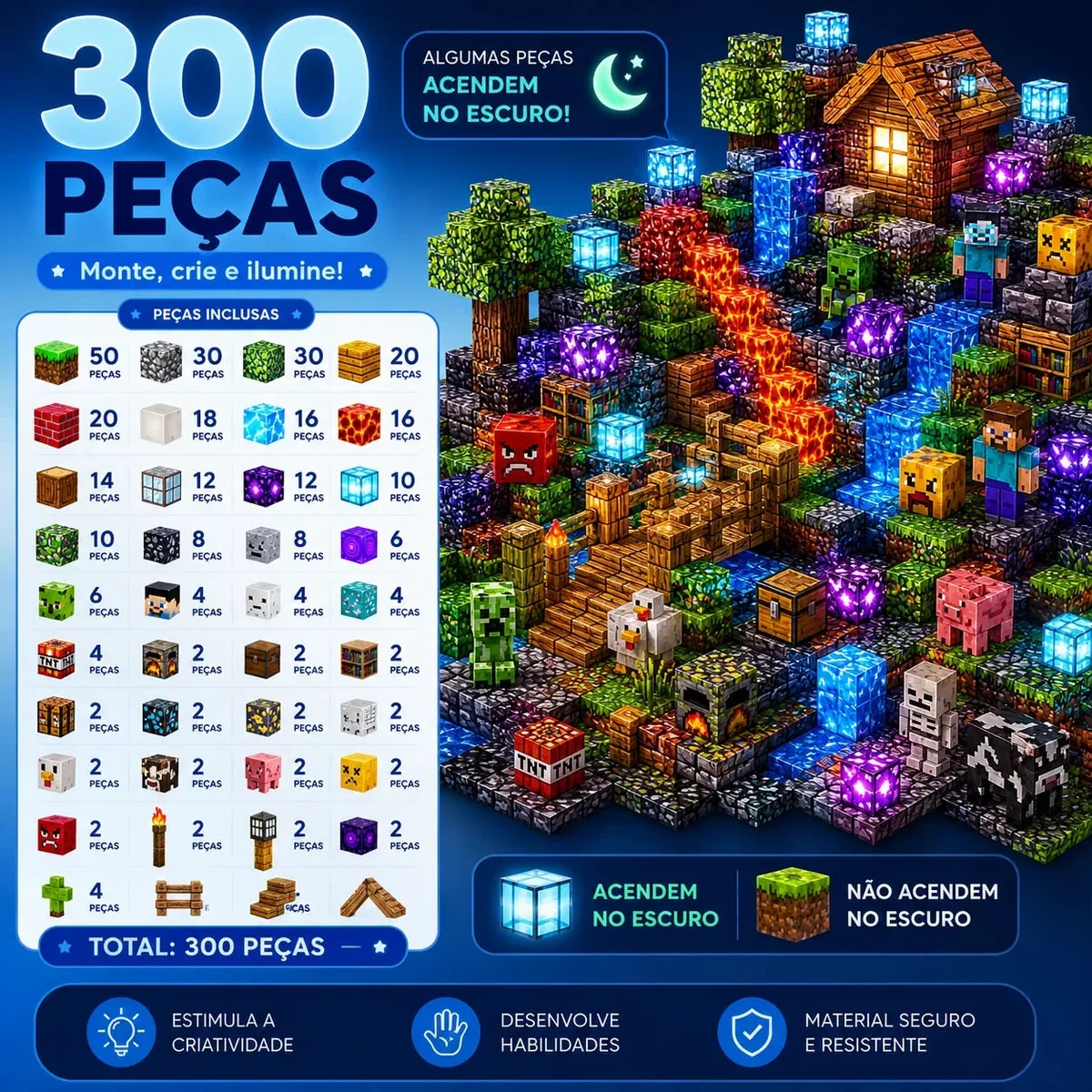 BlocoCraft - Blocos Magnéticos com Luzes — imagem 6