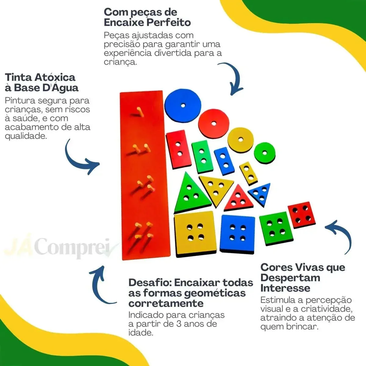Encaixe Inteligente de Formas – Brincar e Aprender com Madeira — imagem 3