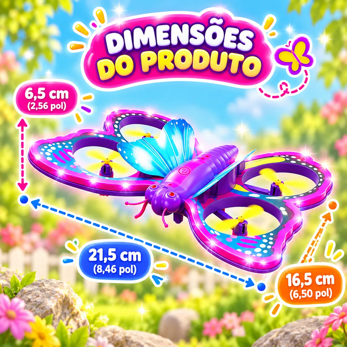 FlyBella — Drone Infantil Borboleta com Controle Remoto — imagem 6