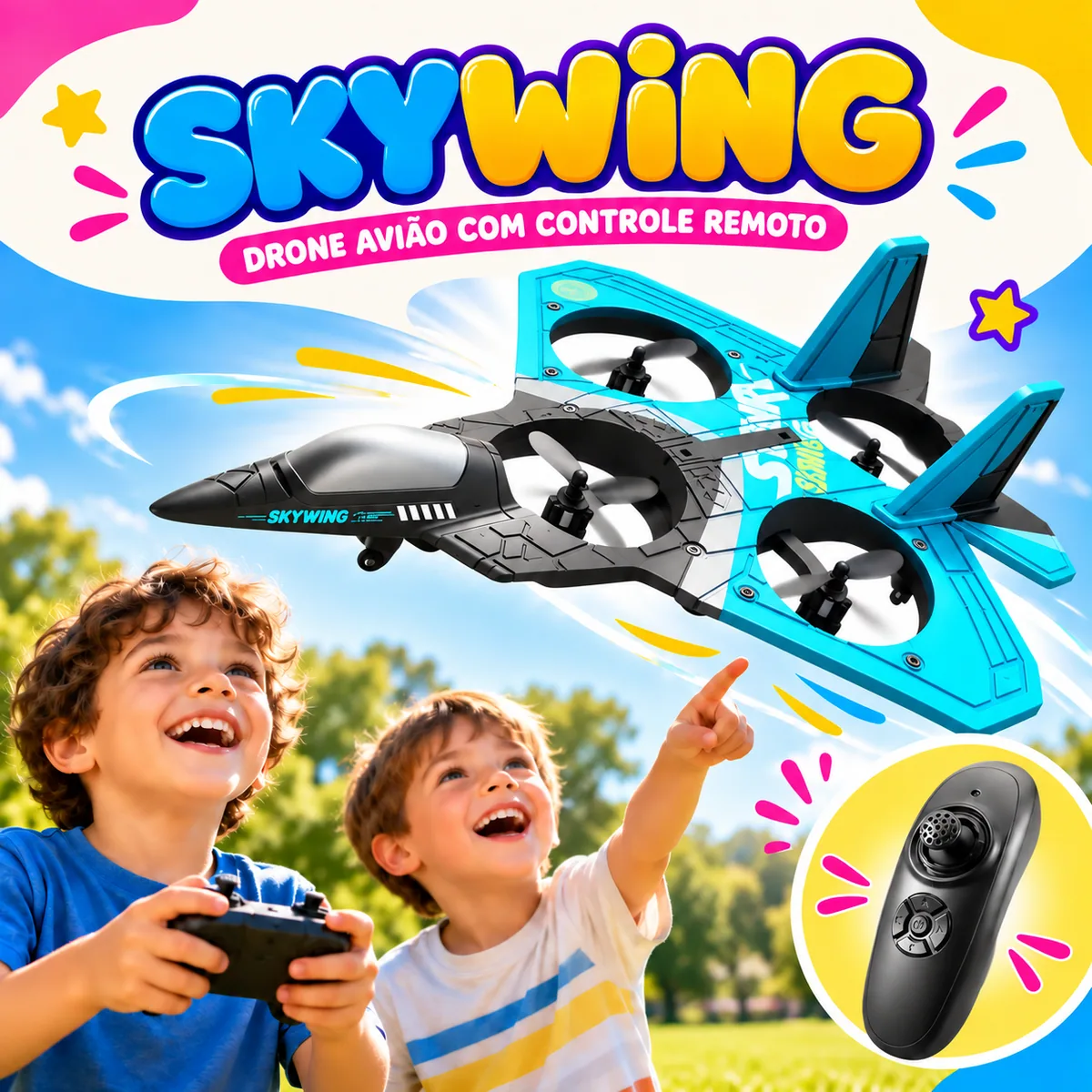 SkyWing — Drone Avião Com Controle Remoto