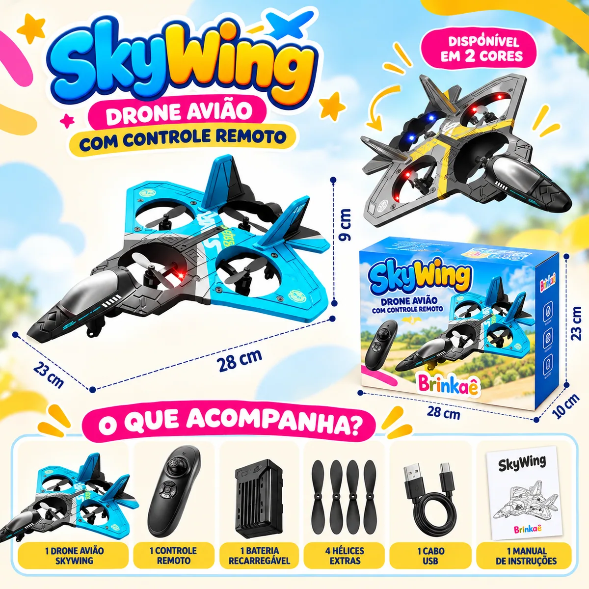 SkyWing — Drone Avião Com Controle Remoto — imagem 4